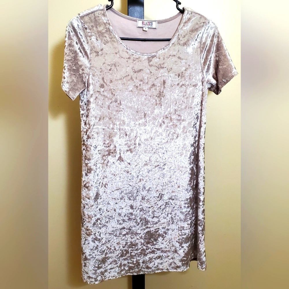 Rolla Coster Crushed Velvet Skater Mini Dress Size Small
